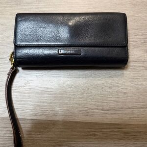 Fossil Black Leather Wallet Women’s